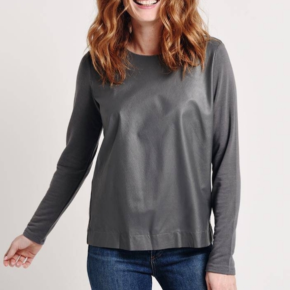 Majestic Fiilatures T Shirt French Touch Leather Front Size Small Gray With Flaw - Picture 4 of 10